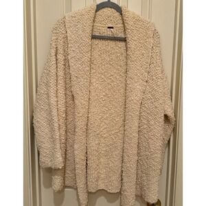 Free People Once In A Lifetime Oversized Cream Cardigan Sweater Size XS